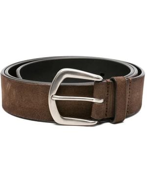 Officine Creative Oc Strip 083 Suede Belt - Black