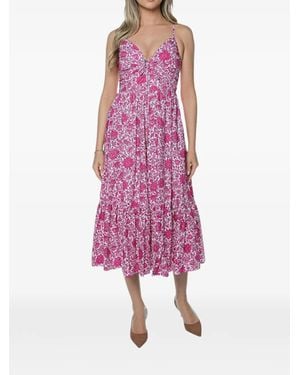 Michael Kors Vestido Midi Con Motivo Floral - Rosa