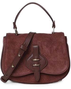 Coccinelle Suede Leather Tote Bag - Purple