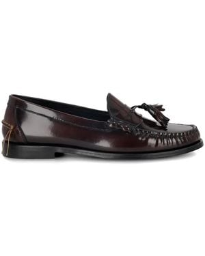Fortela Sophie Tassel Leather Loafers - White