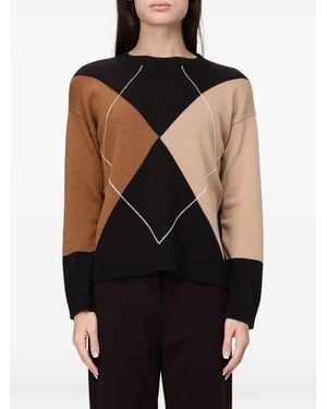 Kangra Argyle Intarsia-Knit Sweater - Black