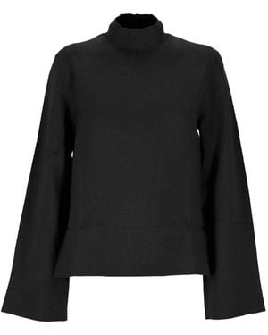 Filippa K Milano High-Neck Flared-Sleeve Sweater - Black
