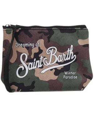 MC2 Saint Barth Aline Camouflage-Print Clutch Bag - Black