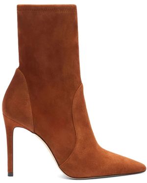 Stuart Weitzman 100Mm Pointed-Toe Sock Boots - Brown
