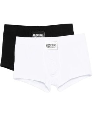 Moschino Logo-Patch Boxers (Pack Of Two) - White