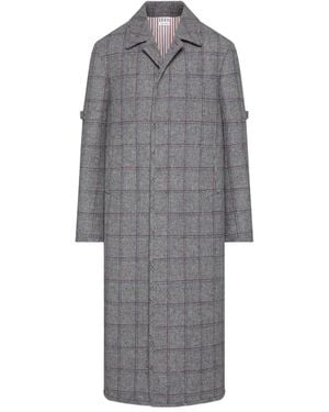 Thom Browne Browne 65 Armband Check Coat - Grey