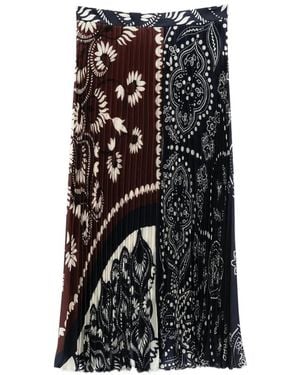 Weekend by Maxmara Pleated Floral-Print Midi Skirt - Black