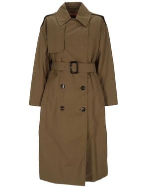 Max Mara Doppelreihiger Mantel Mit Gürtel - Natur