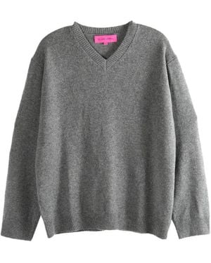 The Elder Statesman V-Neck Sweater - Gray