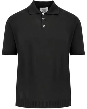 Alpha Studio Short-Sleeve Polo Shirt - Black