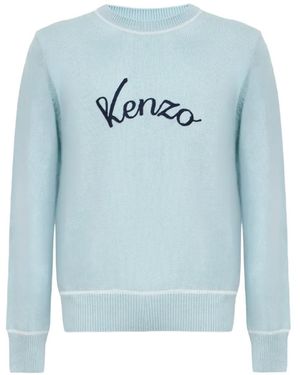 KENZO Logo-Embroidered Sweater - Blue