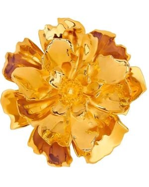 Oscar de la Renta Broche À Design De Fleur - Jaune