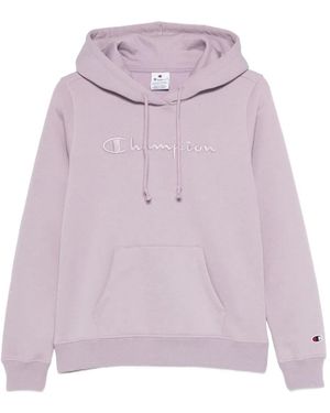 Champion Embroidered-Logo Hoodie - Purple