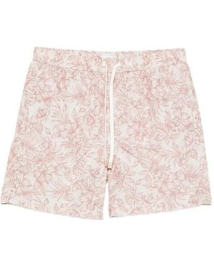 Eleventy Floral-Pattern Swim Shorts - Pink
