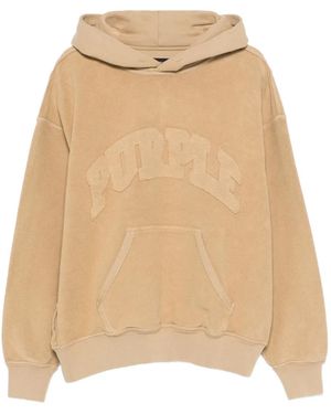 Purple Brand Cotton Hoodie - Natural