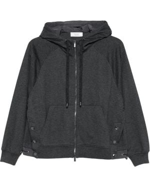Peserico Raglan-Sleeves Zip-Up Hoodie - Black