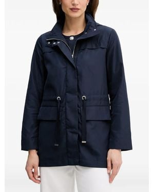 Joseph Ribkoff Hooded Drawstring Jacket - Blue