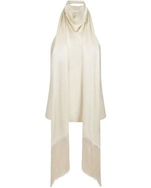 Nina Ricci Neckholder-Top Mit Fransen - Weiß