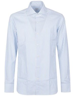 Orian Camisa Con Motivo De Rayas - Azul