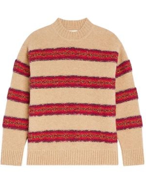 Dries Van Noten Jacquardpullover Aus Wolle - Rot
