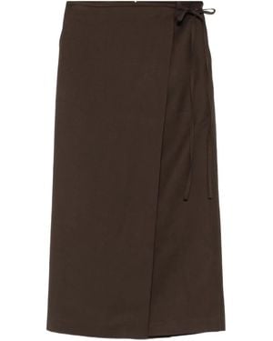 DUNST Wrap Tie-Fastening Skirt - Brown