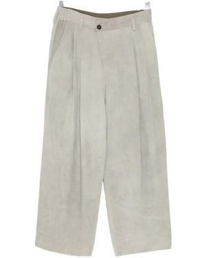 Ziggy Chen Pleated Wide-Leg Pants - Gray
