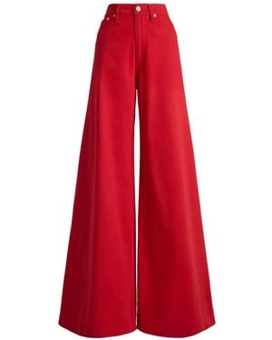 Ralph Lauren Collen High-Rise Wide-Leg Jeans - Red