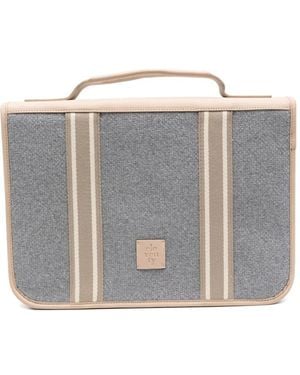 Eleventy Borsa Porta Pc Con Righe - Grigio