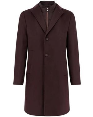 Corneliani Abrigo A Capas Con Solapas De Muesca - Morado