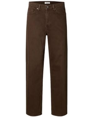 SELECTED Loose-Fit Jeans - Brown