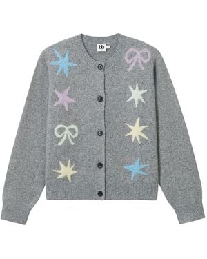 B+ AB Star-Embellishment Cardigan - Gray