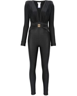 Mazzei Mono Con Placa Del Logo Y Cuello En V - Negro