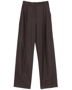 Elisabetta Franchi Pinstripe-Print Wide-Leg Trousers - White