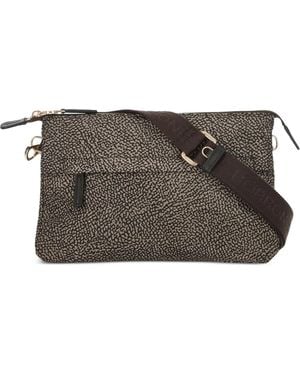 Borbonese All-Over Print Cross Body Bag - Grey