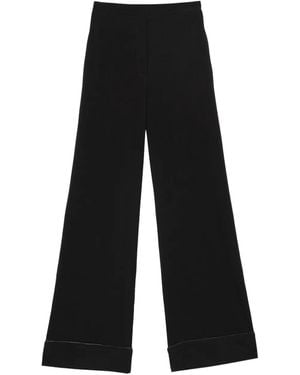 Maliparmi Cuffed Wide-Leg Trousers - Black