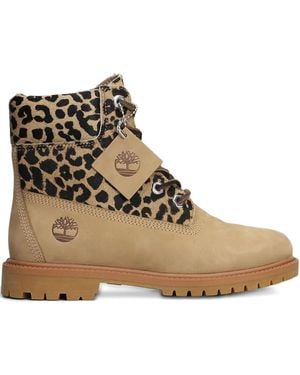 Timberland 6' Premium Leopard-Print Boots - Brown