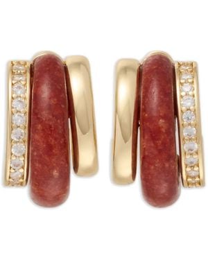 Roxanne Assoulin Pendientes The Stone Huggie - Blanco