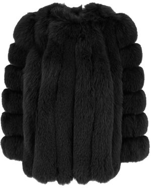 OLIVIA V. Fur Paneled Jacket - Black