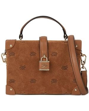 Karl Lagerfeld K/Autograph Suede Trunk Bag - Brown