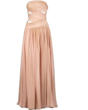 Elie Saab Printed Chiffon Gown - Pink