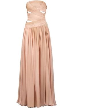 Elie Saab Printed Chiffon Gown - Pink