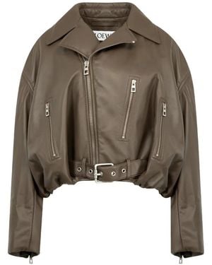 Loewe Belted Biker Jacket - Brown