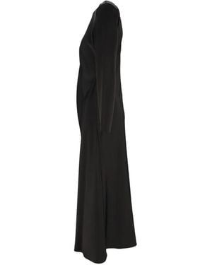 Emporio Armani Long-Sleeve Gathered Maxi Dress - Black
