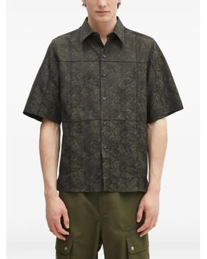 Wales Bonner Floral-print Panelled Shirt - Black