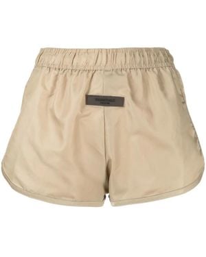 Fear Of God Logo-Patch Track Shorts - Natural