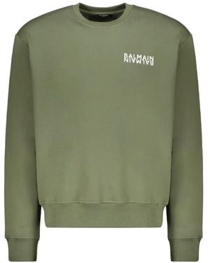 Balmain Cotton Logo Sweatshirt - Green