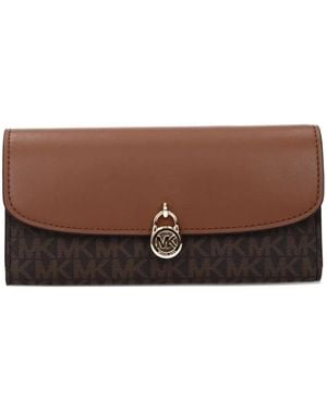 Michael Kors Monogram Padlock Wallet - Brown
