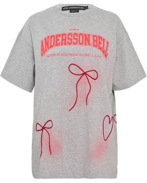 ANDERSSON BELL Ribbon-Embroidery Spray T-Shirt - Pink