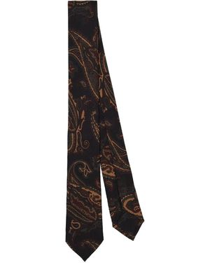 MARINO Paisley-Print Silk Tie - White