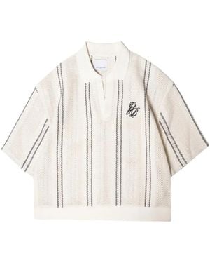 Only the Blind Striped Polo Shirt - White